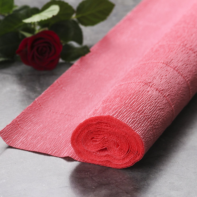 Гофрированная бумага Розовая (Италия, 50 х 250 см)