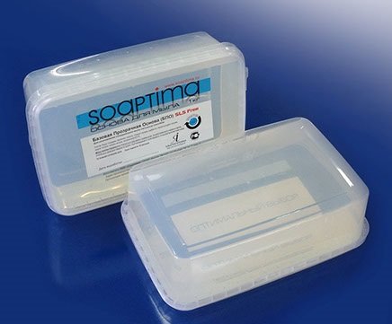 Мыльная основа (БПО) SOAPTIMA прозрачная 1 кг. (Битая упаковка)