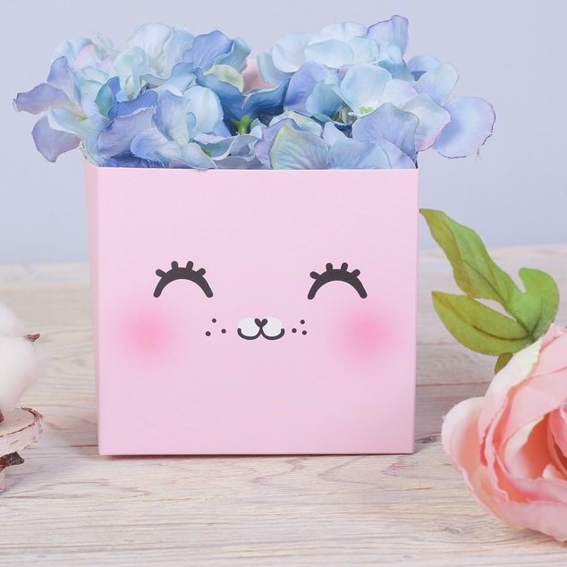Коробка для мини букета "Котик" 12×20×10 см