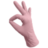 Перчатки нитриловые неопудренные, розовые