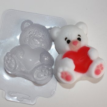 Мишка с сердцем пластиковая форма