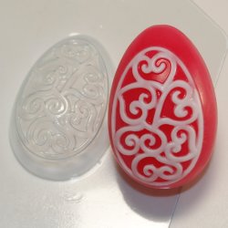 Яйцо орнамент сердечки-завитушки пластиковая форма