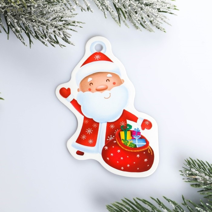 Шильдик на подарок «Дед мороз», 6,5 ×8,2 см (5 шт. в наборе)