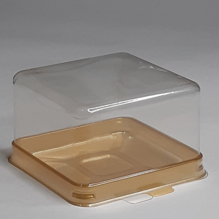 Квадратная упаковка для одного мыла с золотым дном