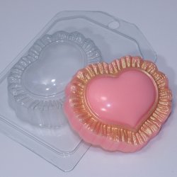 Сердце с рюшами пластиковая форма
