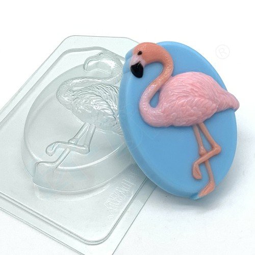 Фламинго на овале пластиковая форма